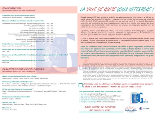 _ PETITES VILLES DE DEMAIN  La Ville de Guise vous interroge !