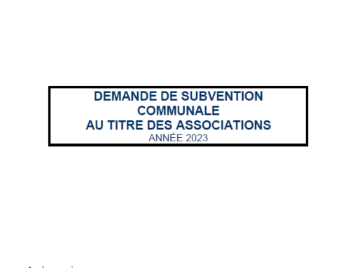 Association – Demande de subvention communale au titre des associations année 2023