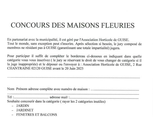 Association – Concours des maisons fleuries