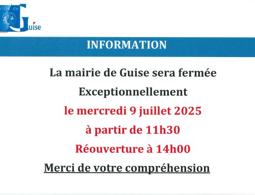 Information – Fermeture exceptionnelle