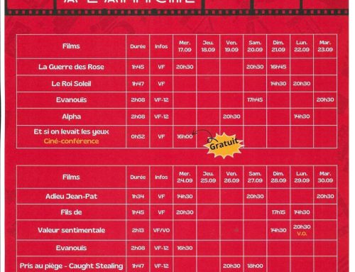 Cinéma – Programme du 17 au 30 septembre 2025