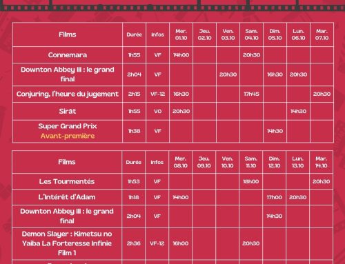 Cinéma – Programme du 01 octobre au 14 octobre 2025