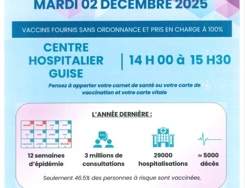 Centre Hospitalier Guise – Vaccination grippe & covid, mardi 04 novembre et mardi 02 décembre 2025
