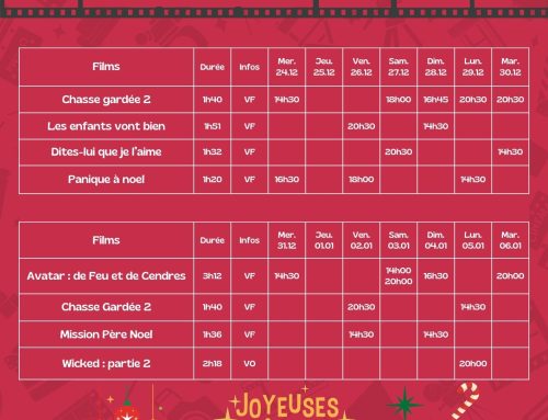 Cinéma – Programme du 24 décembre 2025 au 06 janvier 2026