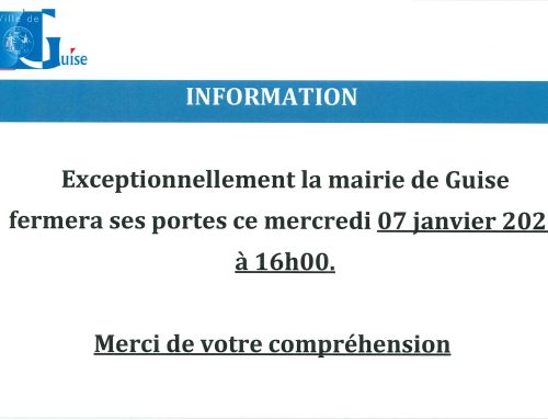 Information – Fermeture exceptionnelle, mercredi 07 janvier 2026