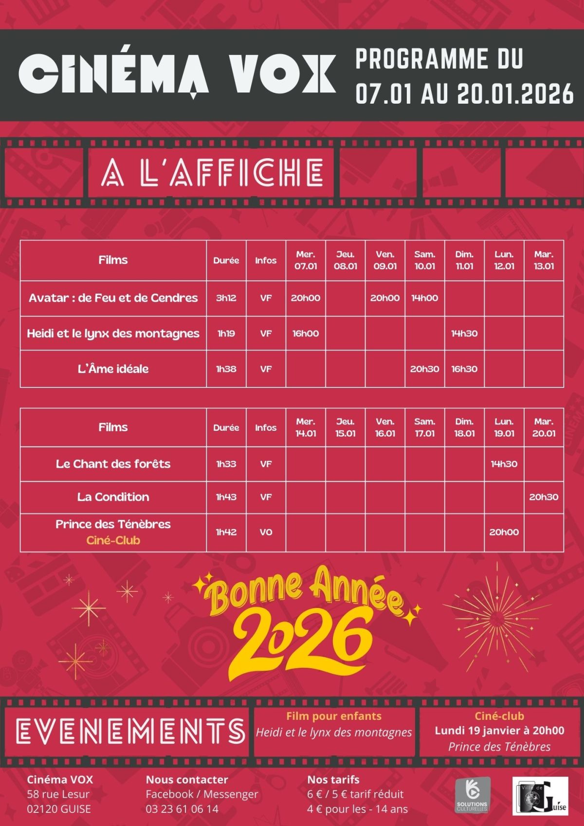 Calendrier Mural 2026 Thème Classiques Du Cinéma - Format 30x60 Cm, Papier 140g, Multilingue, De Janvier à Décembre - 2