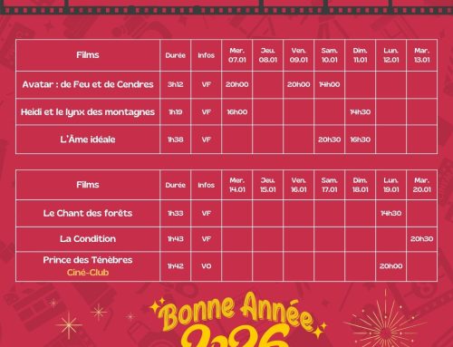 Cinéma – Programme du 07 au 20 janvier 2026