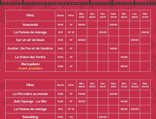 Cinéma – Programme du 21 janvier au 03 février 2026