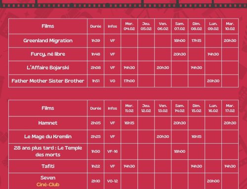 Cinéma – Programme du 04 février au 17 février 2026