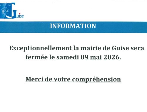 Information – Fermeture exceptionnelle de la mairie, samedi 09 mai 2026