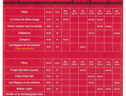 Cinéma – Programme du 01 au 14 avril 2026