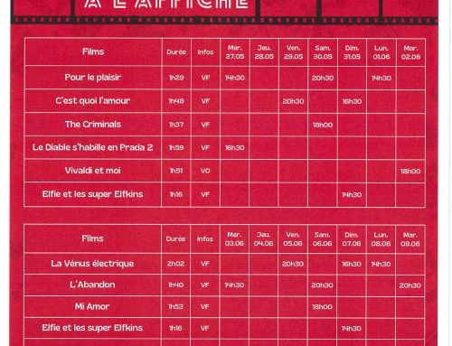 Cinéma – Programme du 27 mai au 09 juin 2026