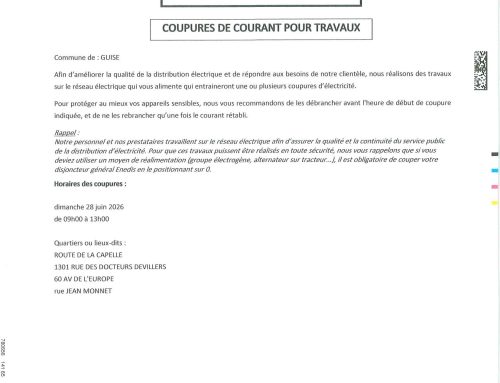 Information – Coupure de courant, 28 juin 2026