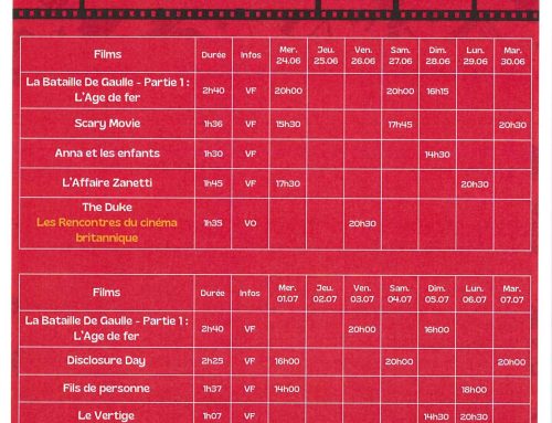 Cinéma – Programme du 24 juin au 07 juillet 2026