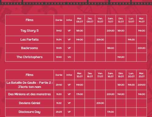 Cinéma – Programme du 08 au 21 juillet 2026