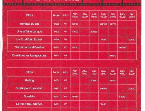Cinéma – Programme du 02 au 15 septembre 2026