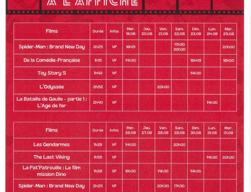 Cinéma – Programme du 19 août au 01 septembre 2026
